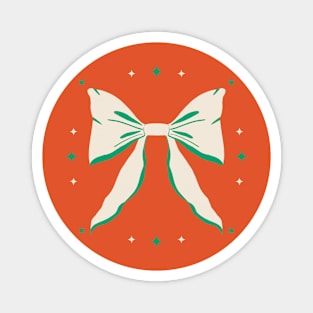 Pretty bow - green and orange Magnet